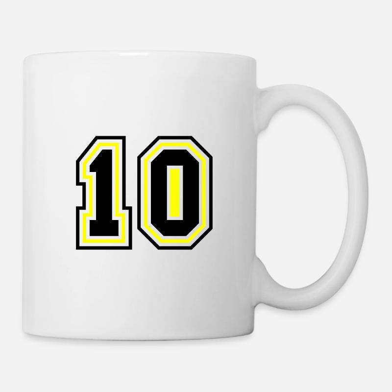 10 symbole de nombre - Mug blanc - blanc