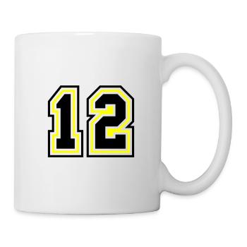 12 symbole de nombre - Mug blanc - blanc - Droite