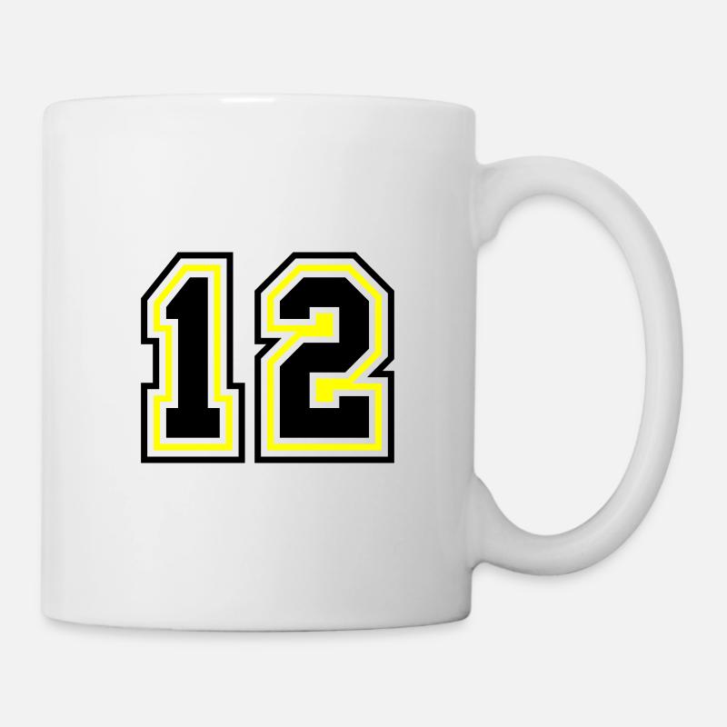 12 symbole de nombre - Mug blanc - blanc