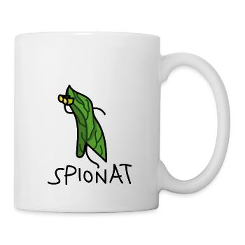 Spinat Wortspiel lustig - Tasse - Weiß - Rechts