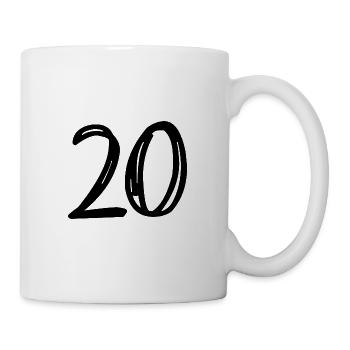 20. 20 ANS. 20e ANNIVERSAIRE. ANNIVERSAIRE 20 ANS. - Mug blanc - blanc - Droite