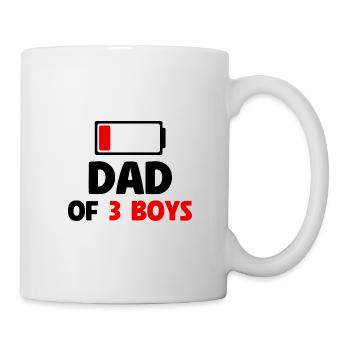 Papa de 3 garçons - Mug blanc - blanc - Droite