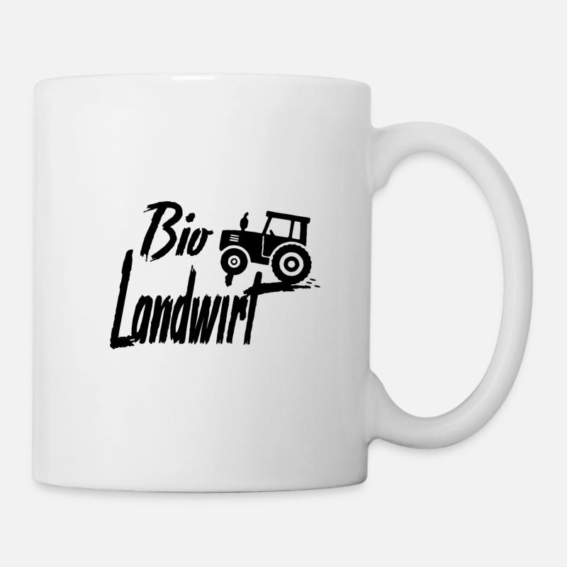 Bio Landwirt mit Traktor - Tasse - Weiß