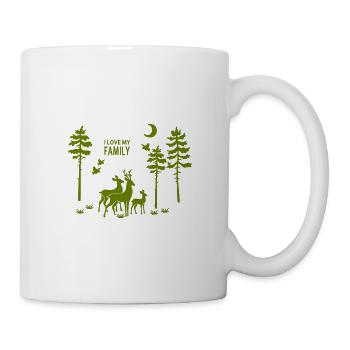 j'aime ma famille, la famille des cerfs - Mug blanc - blanc - Droite