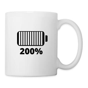 icône batterie rechargé à 200% - Mug blanc - blanc - Droite