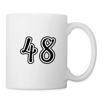 48 Numéro de numéro - Mug blanc - blanc - Droite