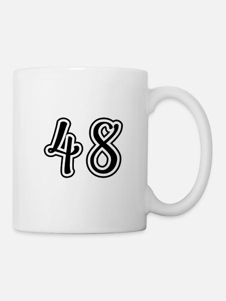 48 Numéro de numéro - Mug blanc - blanc