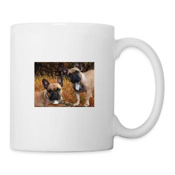 Bouledogues français dans la prairie - Mug blanc - blanc - Droite