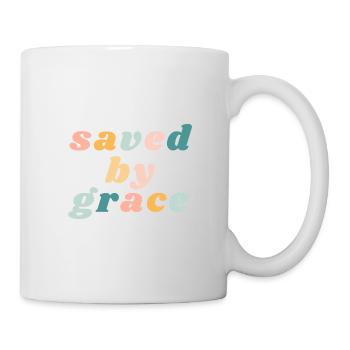 Sauvé par la grâce - Happy Colorful Vibe Christian - Mug blanc - blanc - Droite