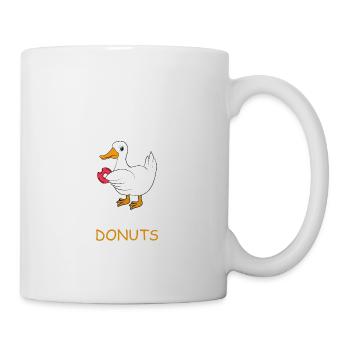 Canard avec beignet disant - Mug blanc - blanc - Droite