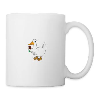 Ente mit Schokolade Spruch - Tasse - Weiß - Rechts