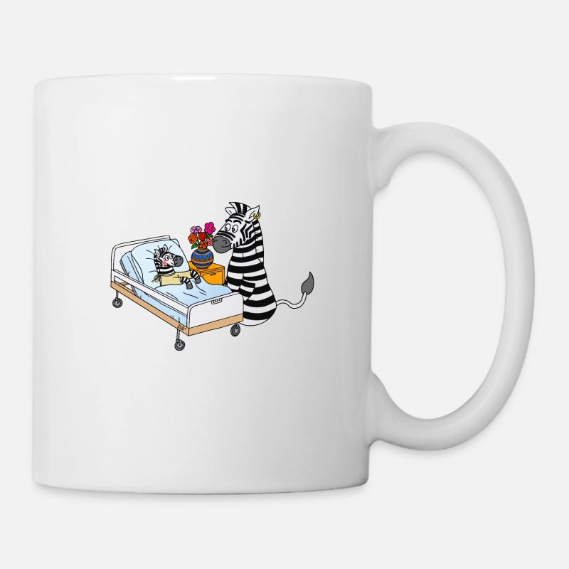 Zora das Zebra im Krankenhauszimmer - Tasse - Weiß