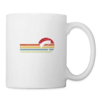 Sonne und Retro Lines - Gleitschirmfliegen - - Tasse - Weiß - Rechts
