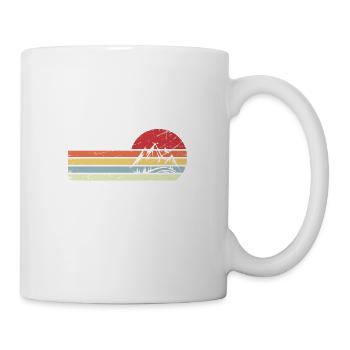 Sun et Retro Lines - Montagne - - Mug blanc - blanc - Droite