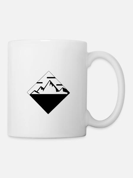 Quadrat - Berg - - Tasse - Weiß