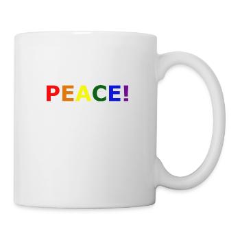 PEACE bunt - Tasse - Weiß - Rechts