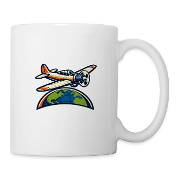 Weltflugzeug Symbolik - Tasse - Weiß - Rechts