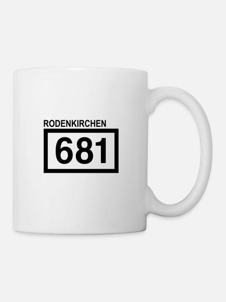 Rheinkilometer Rodenkirchen - Tasse - Weiß