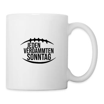 Jeden verdammten Sonntag - Football Geschenk - Tasse - Weiß - Rechts