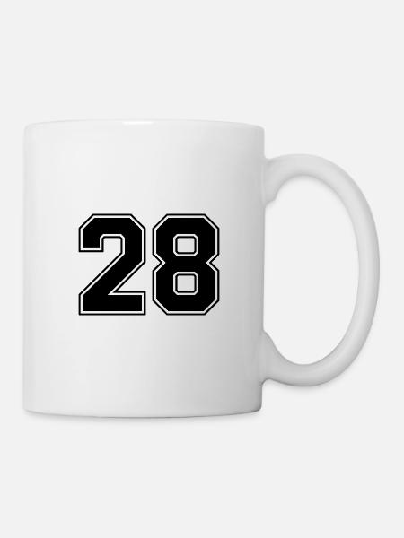 28 nombre de maillots - Mug blanc - blanc