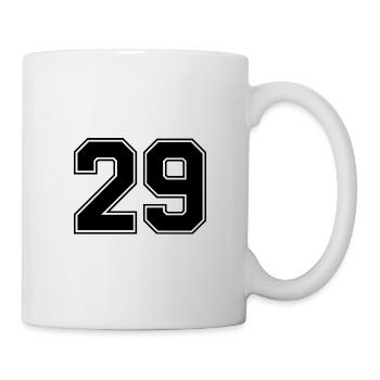 29 Zahl Trikot - Tasse - Weiß - Rechts