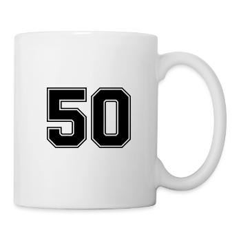 50 nombre de maillots - Mug blanc - blanc - Droite