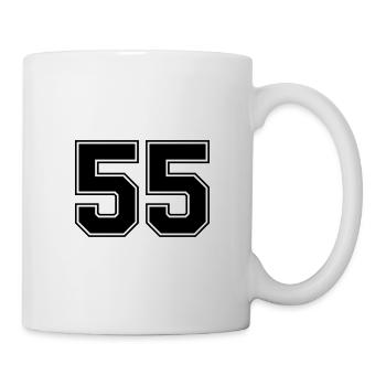 55 nombre de maillots - Mug blanc - blanc - Droite