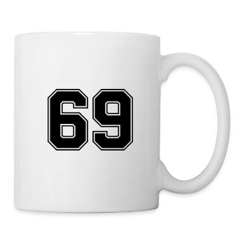 69 nombre de maillots - Mug blanc - blanc - Droite