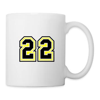 22 symbole de nombre - Mug blanc - blanc - Droite