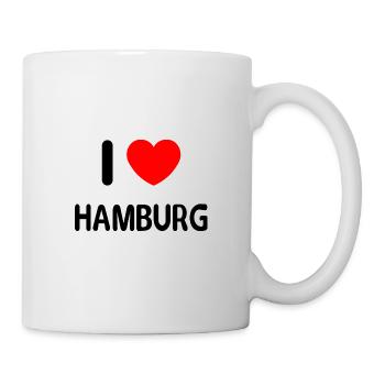 I love hamburg Design saying funny heart love - Mug - white - Right