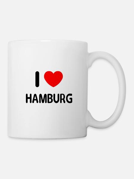 I love hamburg Design Spruch lustig Herz Liebe - Tasse - Weiß
