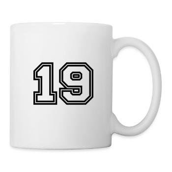 19 Zahl symbol - Tasse - Weiß - Rechts