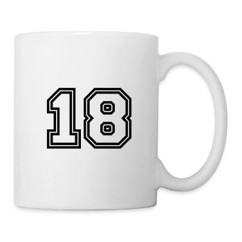 18 Zahl symbol - Tasse - Weiß - Rechts