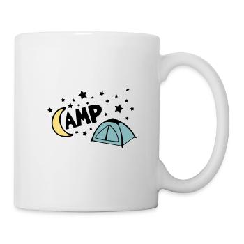 NACHTLAGER LAGER NACHT CAMPING STERNE ZELT MOTIV - Tasse - Weiß - Rechts