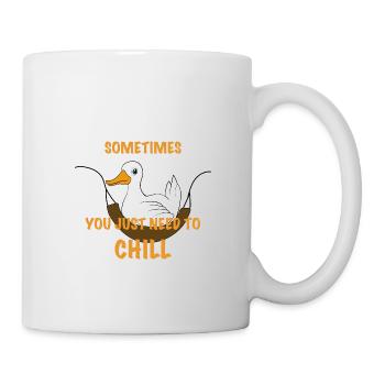 Lustige Ente Spruch Just need to chill - Tasse - Weiß - Rechts