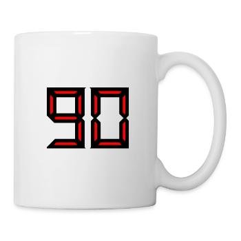 90 JAHRE. 90-JÄHRIGES JUBILÄUM. GEBURTSTAG 90 JAHRE. 90 - Tasse - Weiß - Rechts