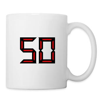 50. 50 JAHRE. 50-jähriges Jubiläum. GEBURTSTAG 50 JAHRE. - Tasse - Weiß - Rechts