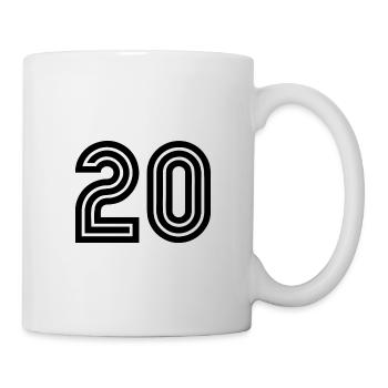 20. 20 ANS. 20e ANNIVERSAIRE. ANNIVERSAIRE 20 ANS. - Mug blanc - blanc - Droite