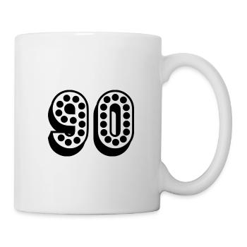 90. 90 JAHRE. 90-JÄHRIGES JUBILÄUM. 90-JÄHRIGES JUBILÄUM. - Tasse - Weiß - Rechts
