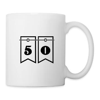 50. 50 YEARS. 50th ANNIVERSARY. 50TH ANNIVERSARY. - Mug - white - Right