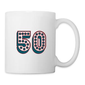 50. 50 YEARS. 50th ANNIVERSARY. 50 YEARS ANNIVERSARY. - Mug - white - Right