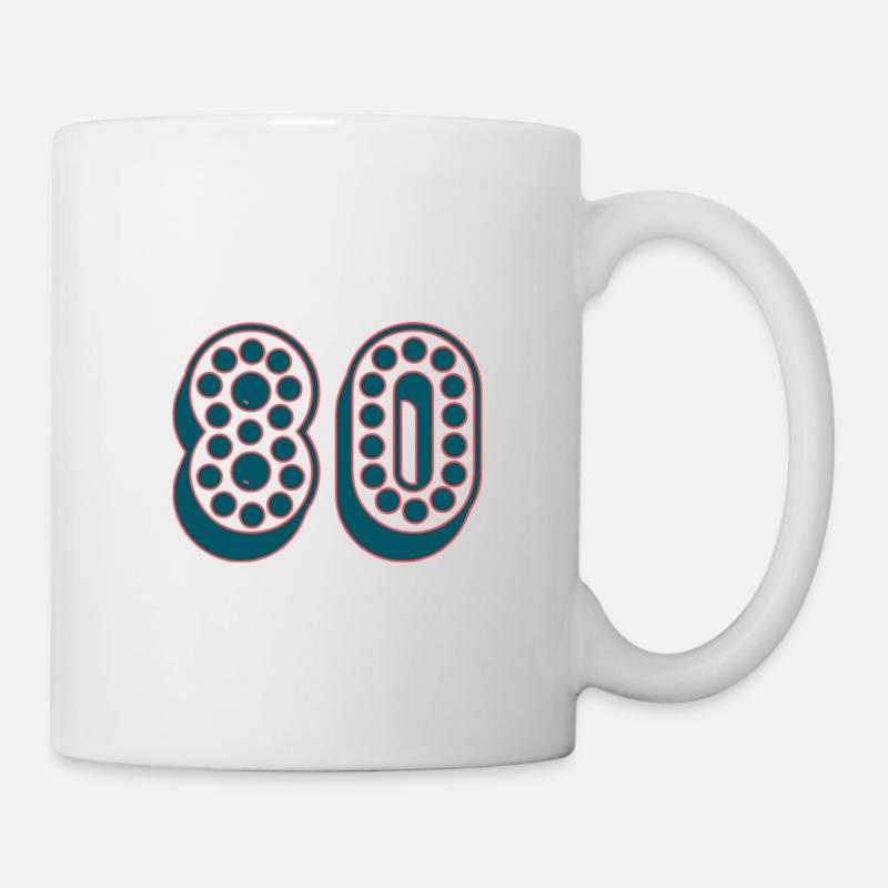 80. 80 ANS. 80e ANNIVERSAIRE. ANNIVERSAIRE 80 ANS. - Mug blanc - blanc