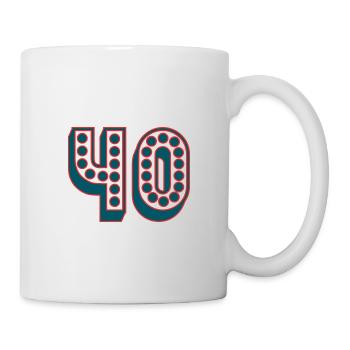 40. 40 ANS. 40e ANNIVERSAIRE. ANNIVERSAIRE 40 ANS. - Mug blanc - blanc - Droite
