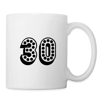 30. 30 YEARS. 30th ANNIVERSARY. 30TH ANNIVERSARY. - Mug - white - Right