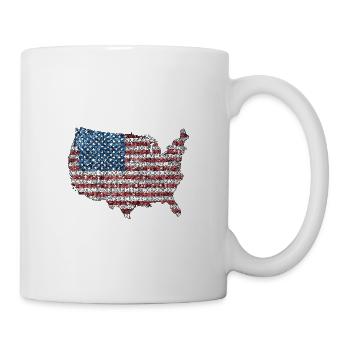 Patriotisches Puzzle Flagge Amerikanischer Stolz - Tasse - Weiß - Rechts