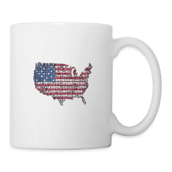 Patriotisches Puzzle Flagge Amerikanischer Stolz - Tasse - Weiß - Rechts