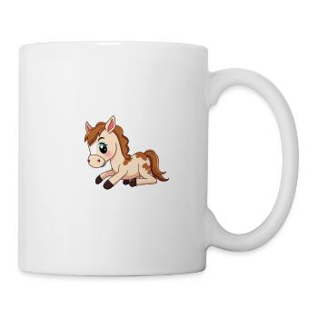 Poney kawaii taches marron pastel - Mug blanc - blanc - Droite