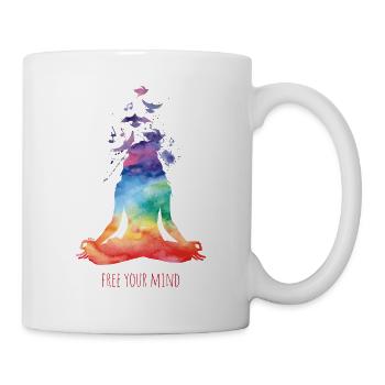 Yoga - free your mind - Tasse - Weiß - Rechts