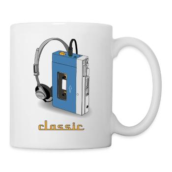 CLASSIC-WALKMAN im Retrodesign, blau - Tasse - Weiß - Rechts