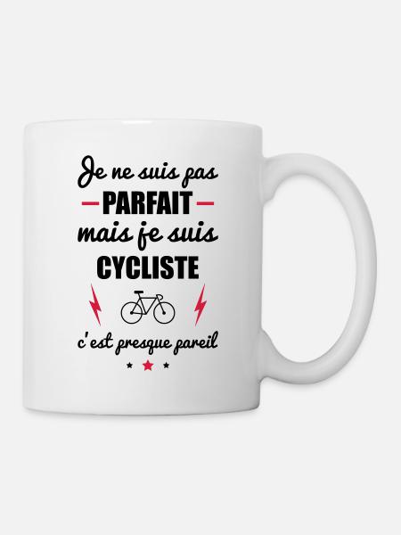 pas parfait mais cycliste, cyclisme, vélo - Mug blanc - blanc